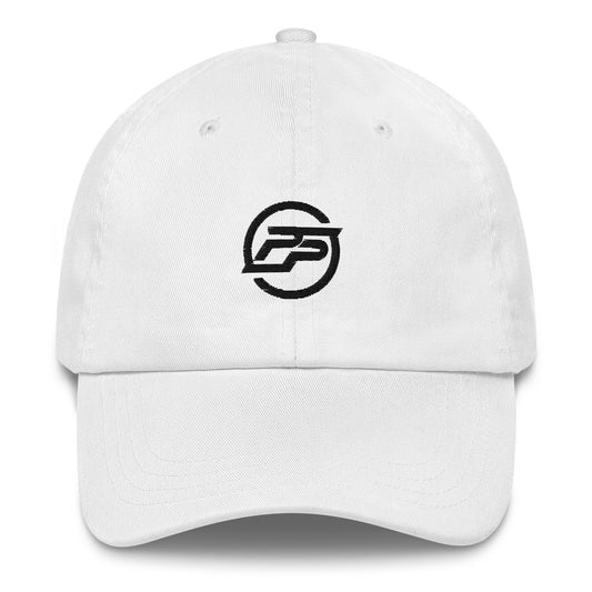 Dad hat white with black logo