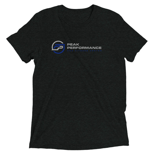Short sleeve tirblend unisex t-shirt grey and dark blue logo