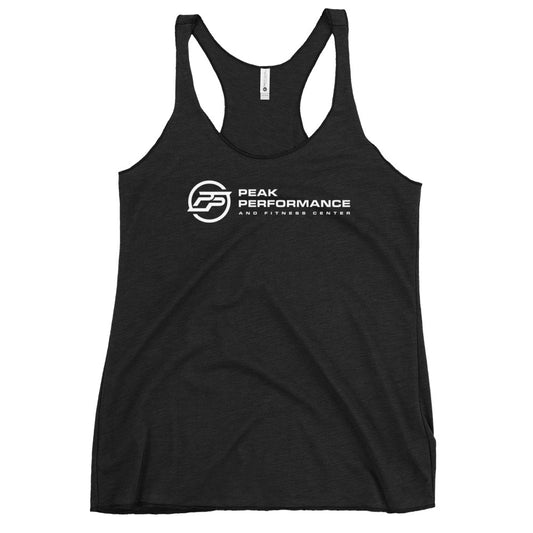 Women's Racerback Tank white logo
