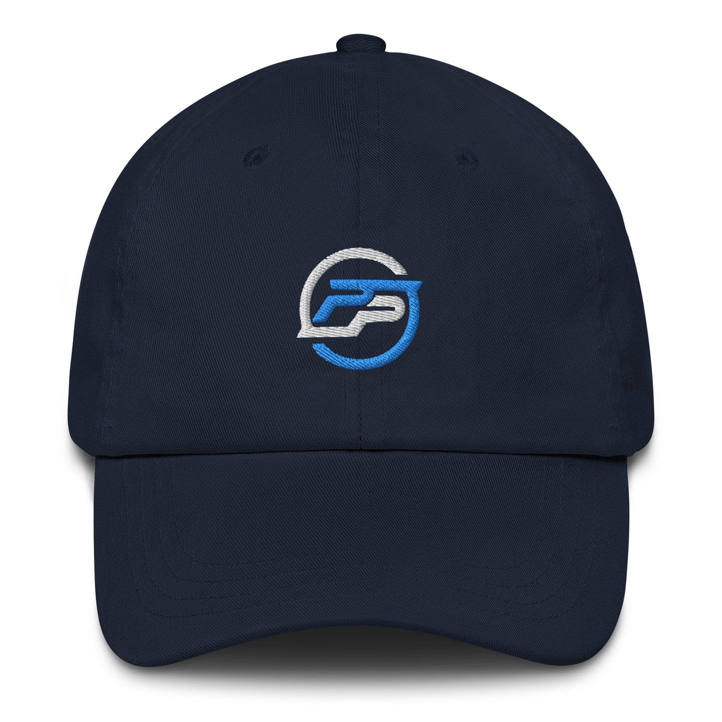 Dad hat blue and grey logo