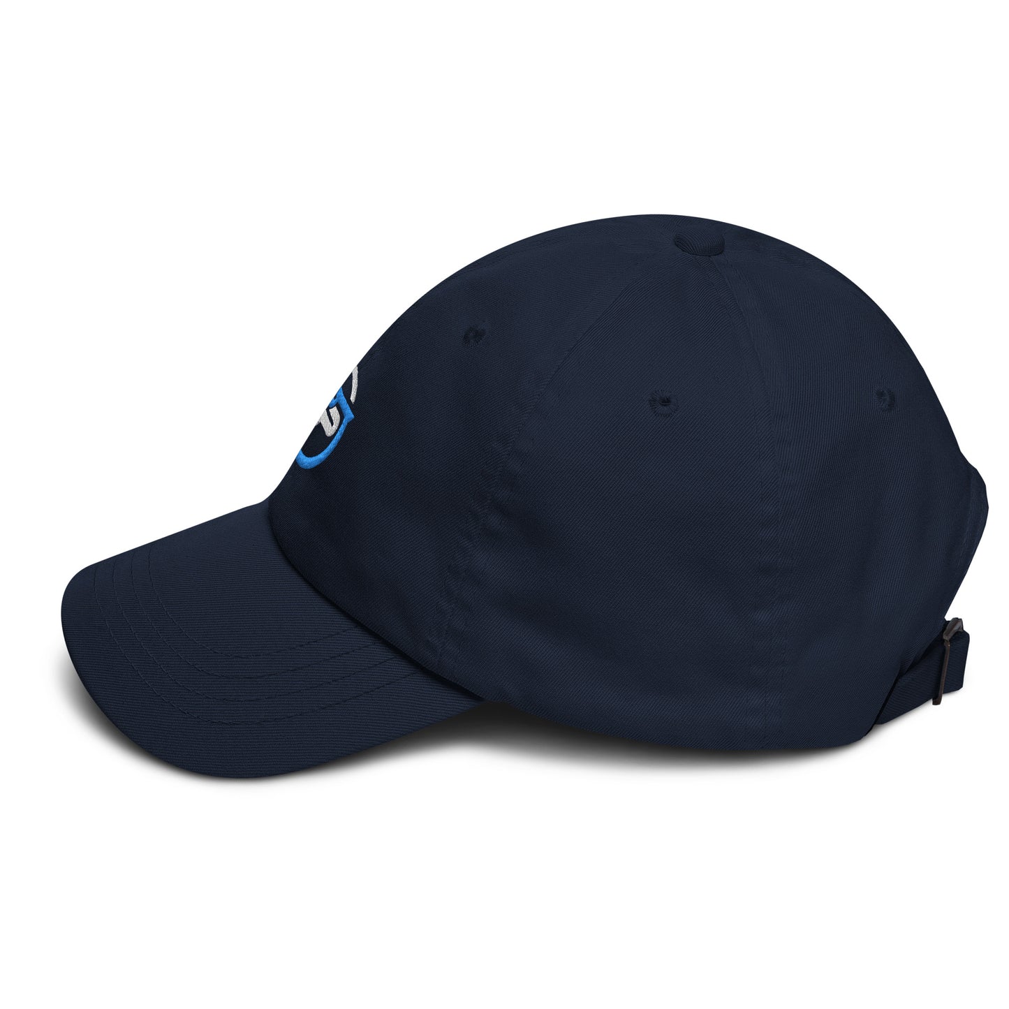 Dad hat blue and grey logo