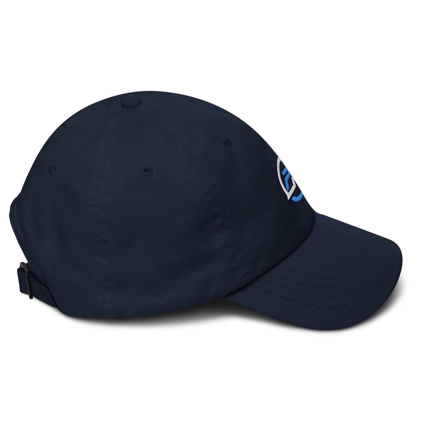 Dad hat blue and grey logo